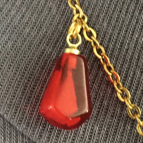 Persephone Greek Roman Goddess Pomegranate and Seeds Handmade Gold Red Necklace - Picture 3 of 15